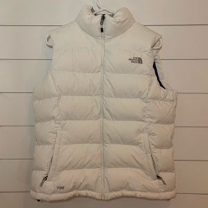 North Face women’s white puffer vest- L